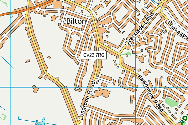CV22 7RG map - OS VectorMap District (Ordnance Survey)