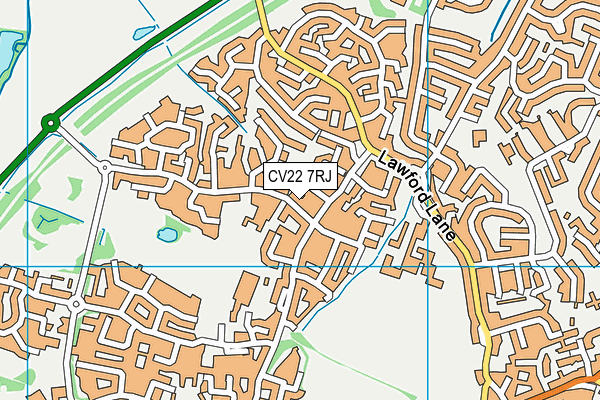 CV22 7RJ map - OS VectorMap District (Ordnance Survey)