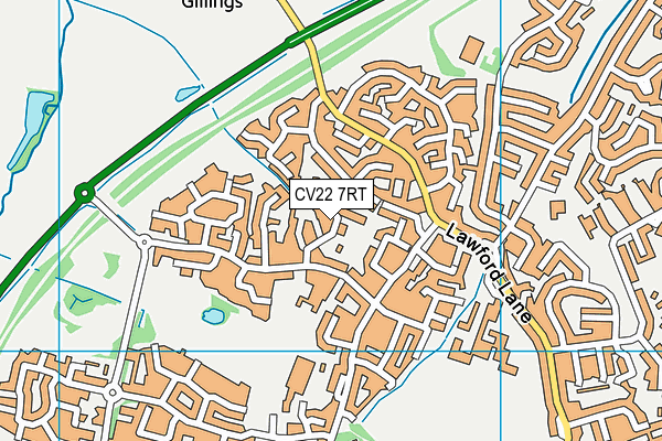 CV22 7RT map - OS VectorMap District (Ordnance Survey)