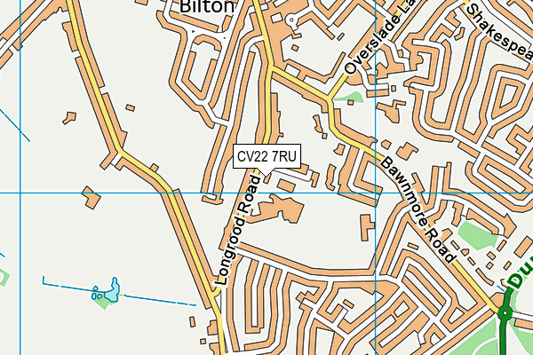 CV22 7RU map - OS VectorMap District (Ordnance Survey)