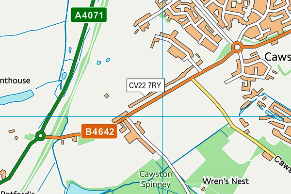 CV22 7RY map - OS VectorMap District (Ordnance Survey)