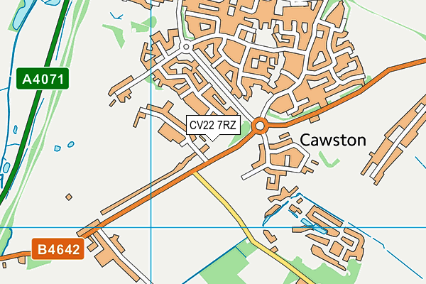 CV22 7RZ map - OS VectorMap District (Ordnance Survey)