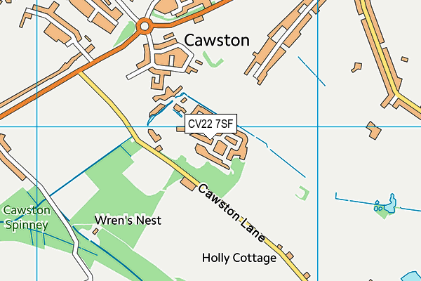 CV22 7SF map - OS VectorMap District (Ordnance Survey)