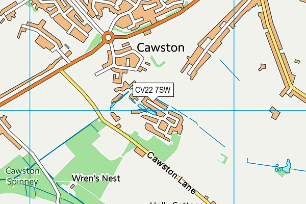 CV22 7SW map - OS VectorMap District (Ordnance Survey)