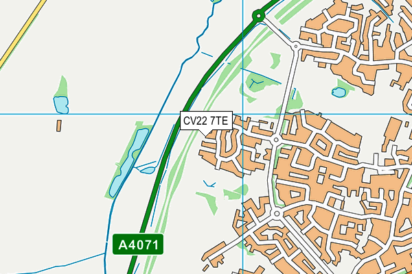 CV22 7TE map - OS VectorMap District (Ordnance Survey)