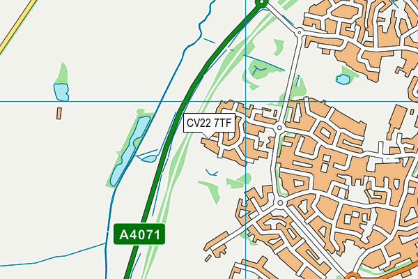 CV22 7TF map - OS VectorMap District (Ordnance Survey)