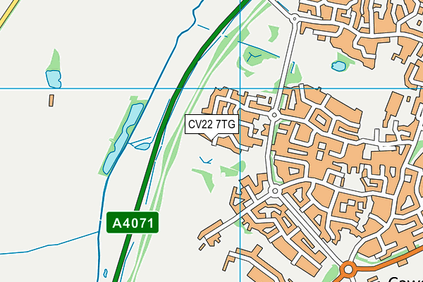 CV22 7TG map - OS VectorMap District (Ordnance Survey)
