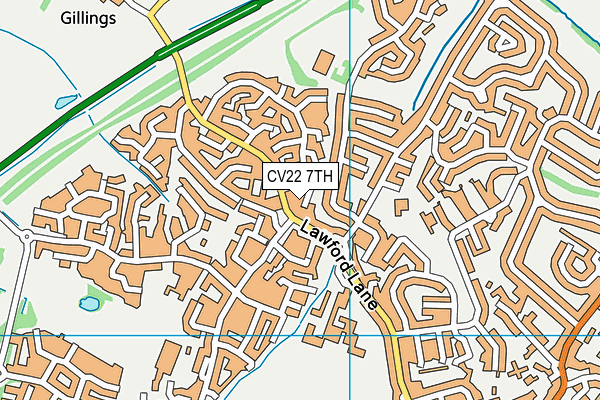 CV22 7TH map - OS VectorMap District (Ordnance Survey)