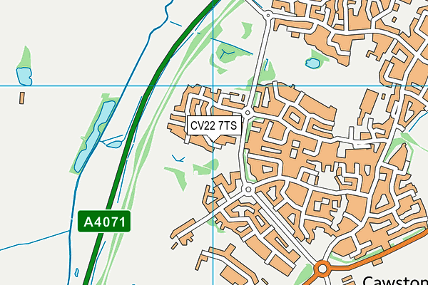 CV22 7TS map - OS VectorMap District (Ordnance Survey)