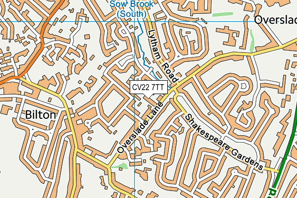 CV22 7TT map - OS VectorMap District (Ordnance Survey)