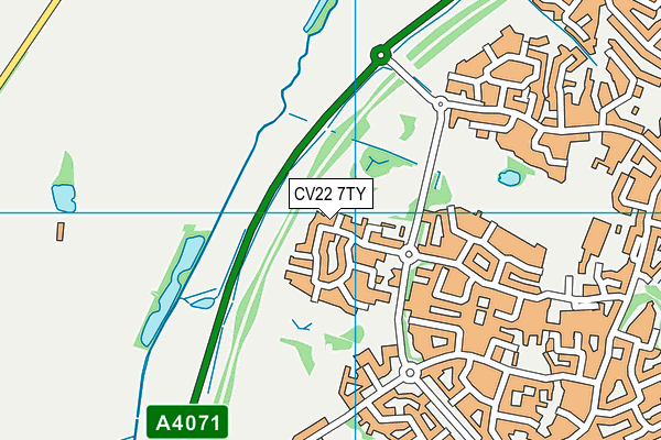 CV22 7TY map - OS VectorMap District (Ordnance Survey)