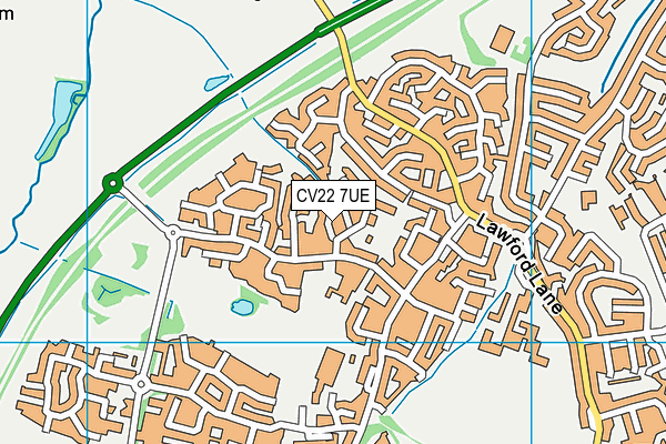 CV22 7UE map - OS VectorMap District (Ordnance Survey)