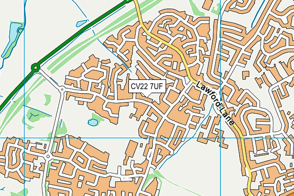 CV22 7UF map - OS VectorMap District (Ordnance Survey)