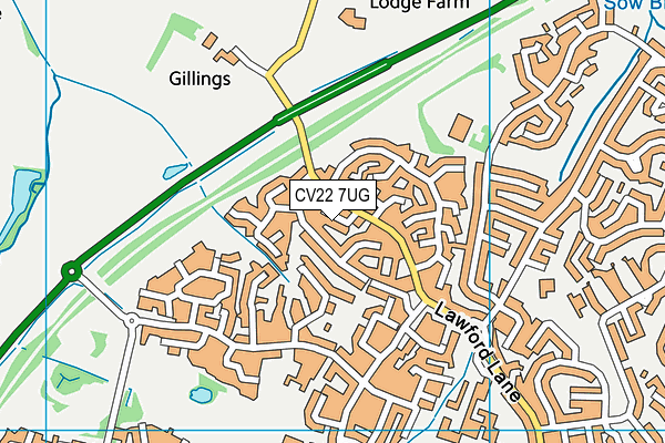 CV22 7UG map - OS VectorMap District (Ordnance Survey)