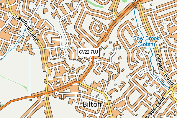 CV22 7UJ map - OS VectorMap District (Ordnance Survey)