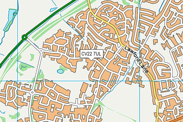CV22 7UL map - OS VectorMap District (Ordnance Survey)