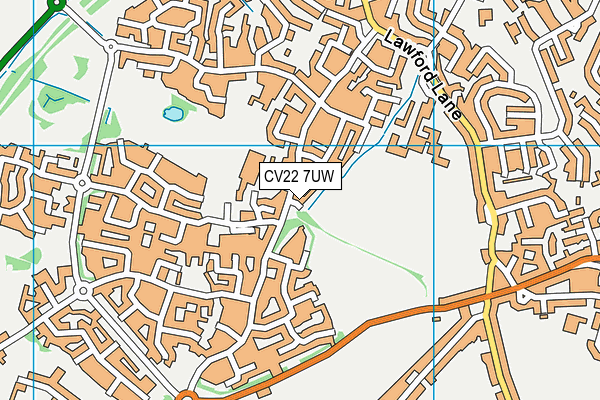 CV22 7UW map - OS VectorMap District (Ordnance Survey)