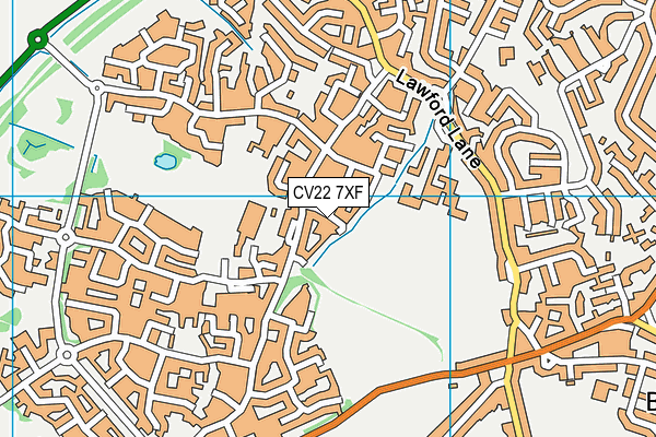 CV22 7XF map - OS VectorMap District (Ordnance Survey)