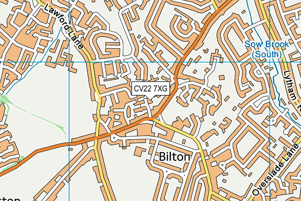 CV22 7XG map - OS VectorMap District (Ordnance Survey)