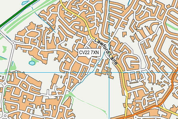 CV22 7XN map - OS VectorMap District (Ordnance Survey)