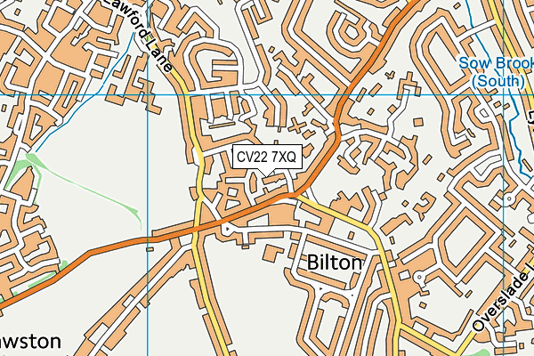 CV22 7XQ map - OS VectorMap District (Ordnance Survey)