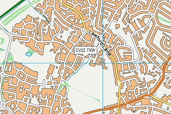 CV22 7XW map - OS VectorMap District (Ordnance Survey)