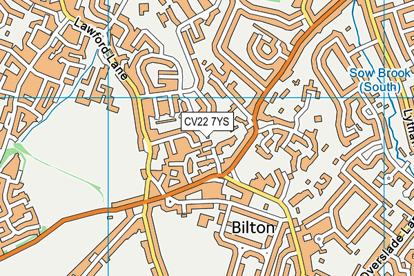 CV22 7YS map - OS VectorMap District (Ordnance Survey)