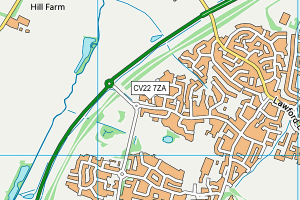 CV22 7ZA map - OS VectorMap District (Ordnance Survey)
