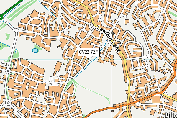 CV22 7ZF map - OS VectorMap District (Ordnance Survey)
