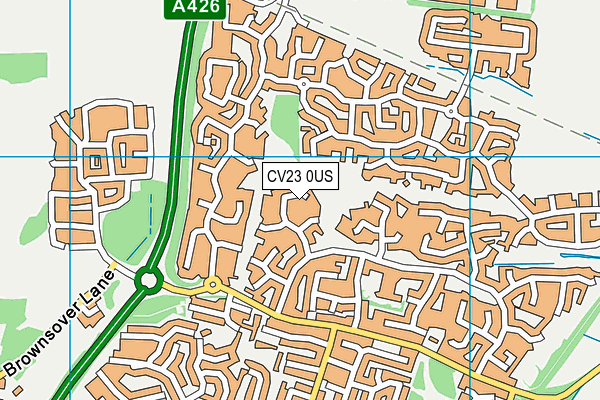 CV23 0US map - OS VectorMap District (Ordnance Survey)