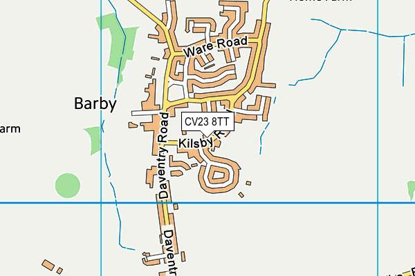 Barby Village Hall map (CV23 8TT) - OS VectorMap District (Ordnance Survey)