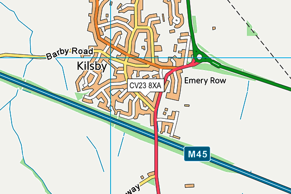 CV23 8XA map - OS VectorMap District (Ordnance Survey)