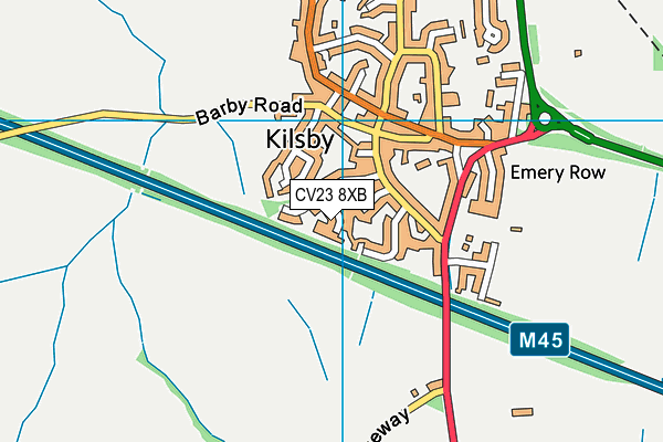 CV23 8XB map - OS VectorMap District (Ordnance Survey)