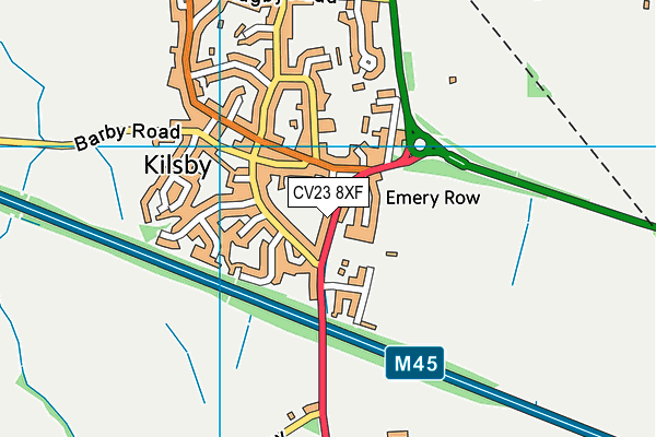 CV23 8XF map - OS VectorMap District (Ordnance Survey)