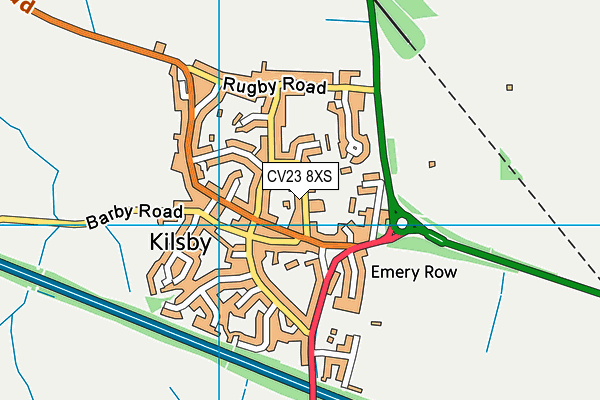 CV23 8XS map - OS VectorMap District (Ordnance Survey)