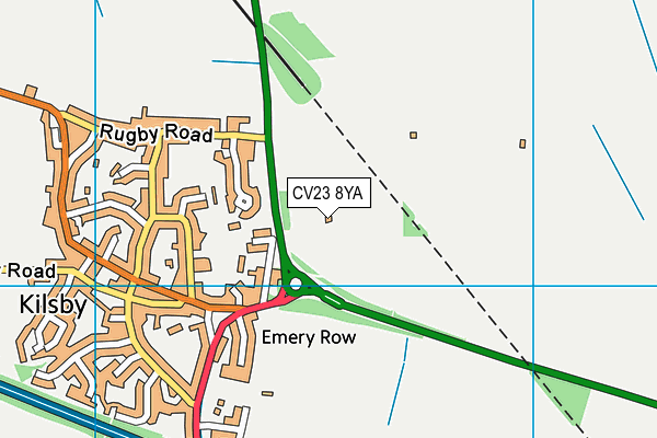 CV23 8YA map - OS VectorMap District (Ordnance Survey)