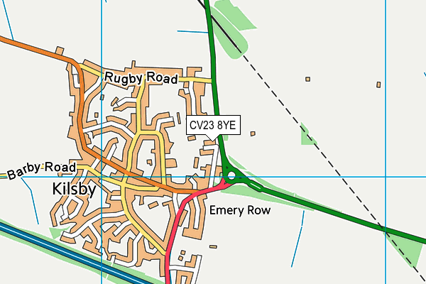 CV23 8YE map - OS VectorMap District (Ordnance Survey)