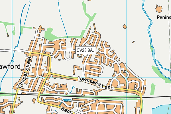 CV23 9AJ map - OS VectorMap District (Ordnance Survey)