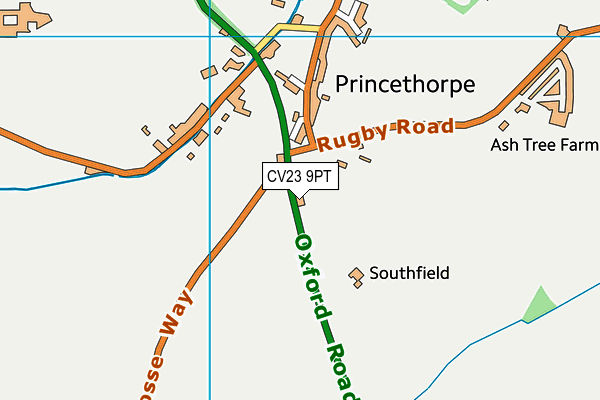 Map of PRINCETHORPE SERVICE STATION LTD at district scale