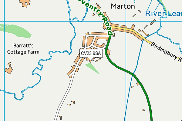 Marton Village Cricket Club map (CV23 9SA) - OS VectorMap District (Ordnance Survey)