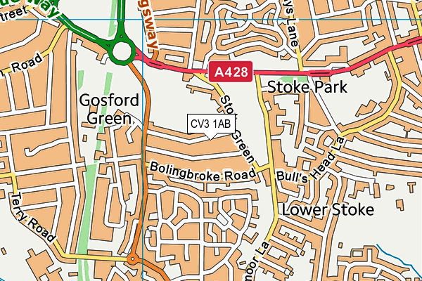 CV3 1AB map - OS VectorMap District (Ordnance Survey)