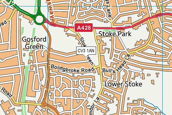 CV3 1AN map - OS VectorMap District (Ordnance Survey)