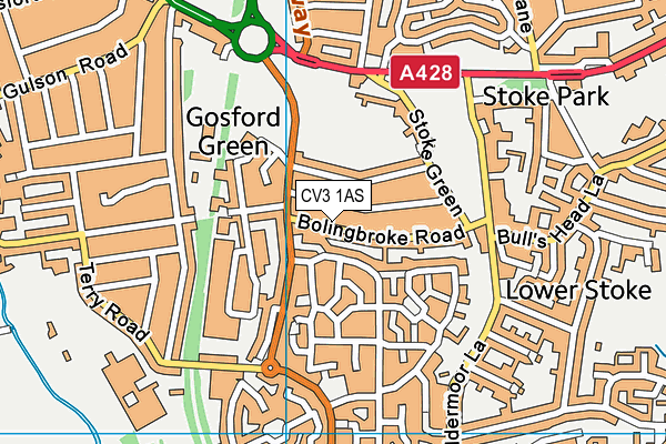 CV3 1AS map - OS VectorMap District (Ordnance Survey)