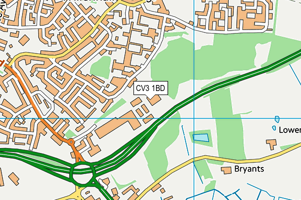 CV3 1BD map - OS VectorMap District (Ordnance Survey)