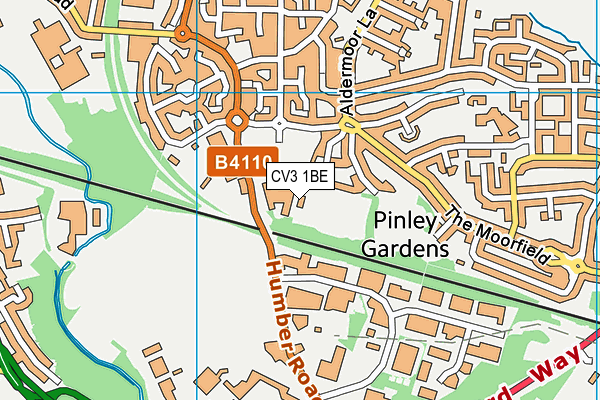 CV3 1BE map - OS VectorMap District (Ordnance Survey)