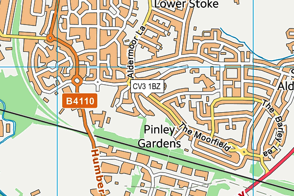 CV3 1BZ map - OS VectorMap District (Ordnance Survey)