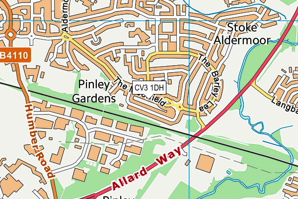 CV3 1DH map - OS VectorMap District (Ordnance Survey)