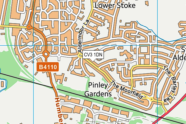 CV3 1DN map - OS VectorMap District (Ordnance Survey)