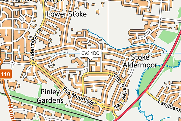 CV3 1DQ map - OS VectorMap District (Ordnance Survey)