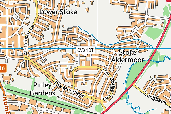 CV3 1DT map - OS VectorMap District (Ordnance Survey)